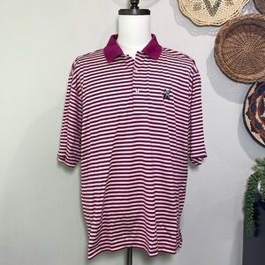 Fairway & Greene Mens Pink Striped Polo Golf Short Sleeve X-Large